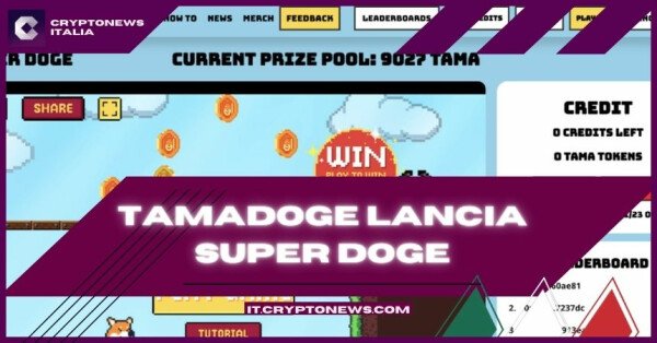 Tamadoge lancia Super Doge, il suo primo gioco arcade Play-to-Earn