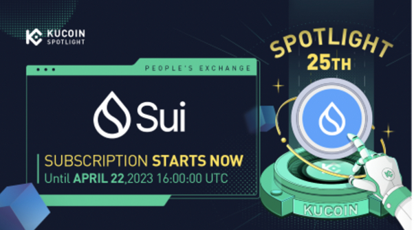 Le token natif de la blockchain Sui, le SUI, choisi comme 25e token du Spotlight de KuCoin