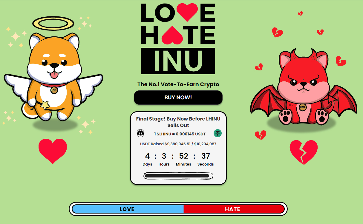 Anonymous vertelt 11m volgers over Love Hate Inu als opvolger van Shiba Inu - $LHINU presale binnenkort uitverkocht