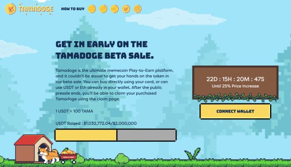 Metaverse Memecoin Tamadoge Raises USD 1 Million Midway Through Its Beta Sale