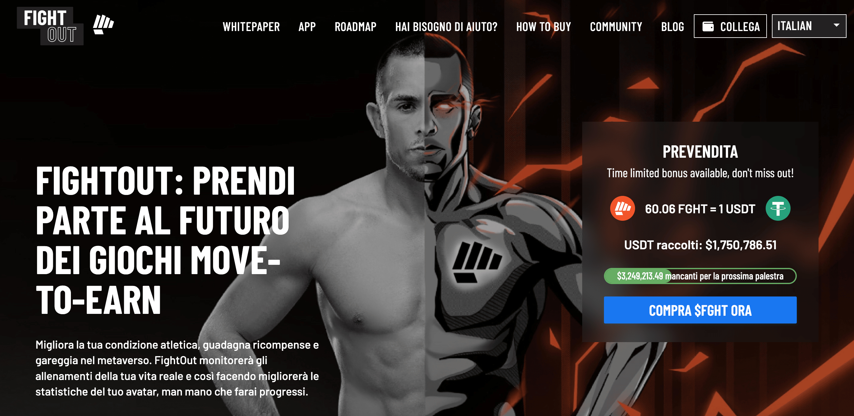FightOut (FGHT) -  Progetto Move-to-Earn per gli italiani che amano il fitness nel metaverso web 3.0
