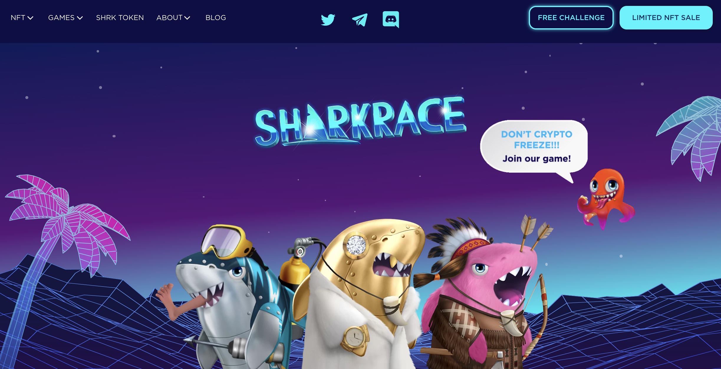 SharkRace - Gioco Play-to-Earn a tema squalo con NFT personalizzabili