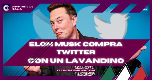 Elon Musk compra Twitter, Dogecoin vola, e spunta un lavandino