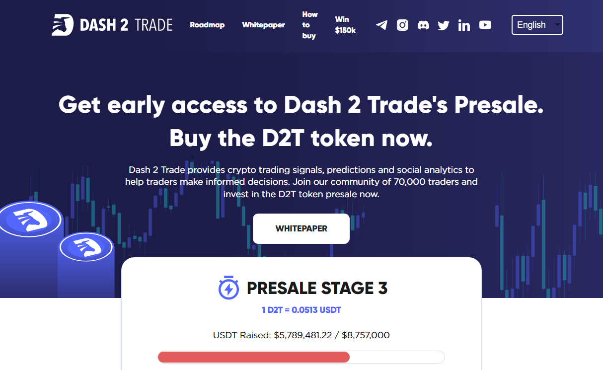 Dash 2 Trade presale website